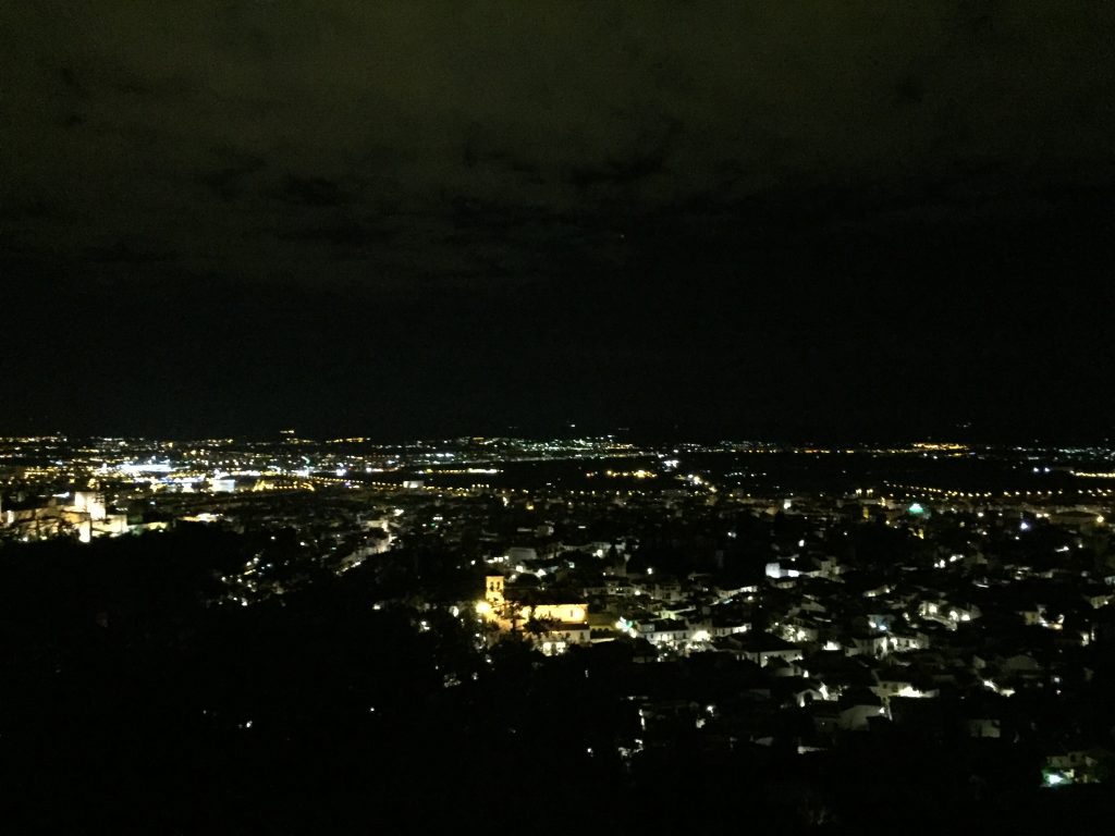 Overlooking Granada at night